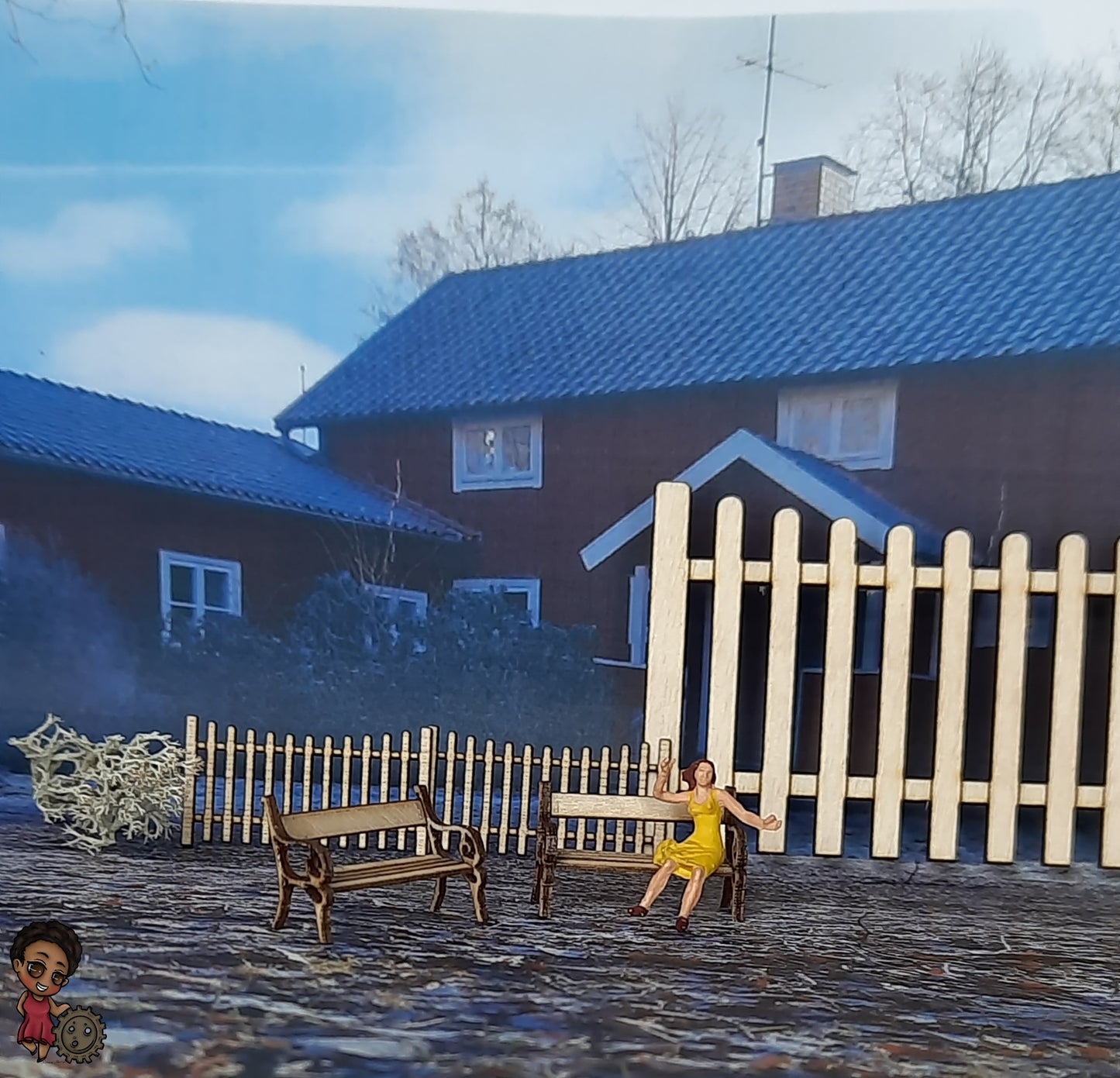 10 er Set romantische Parkbank, 1:87 oder 1:32, inkl. Videoanleitung