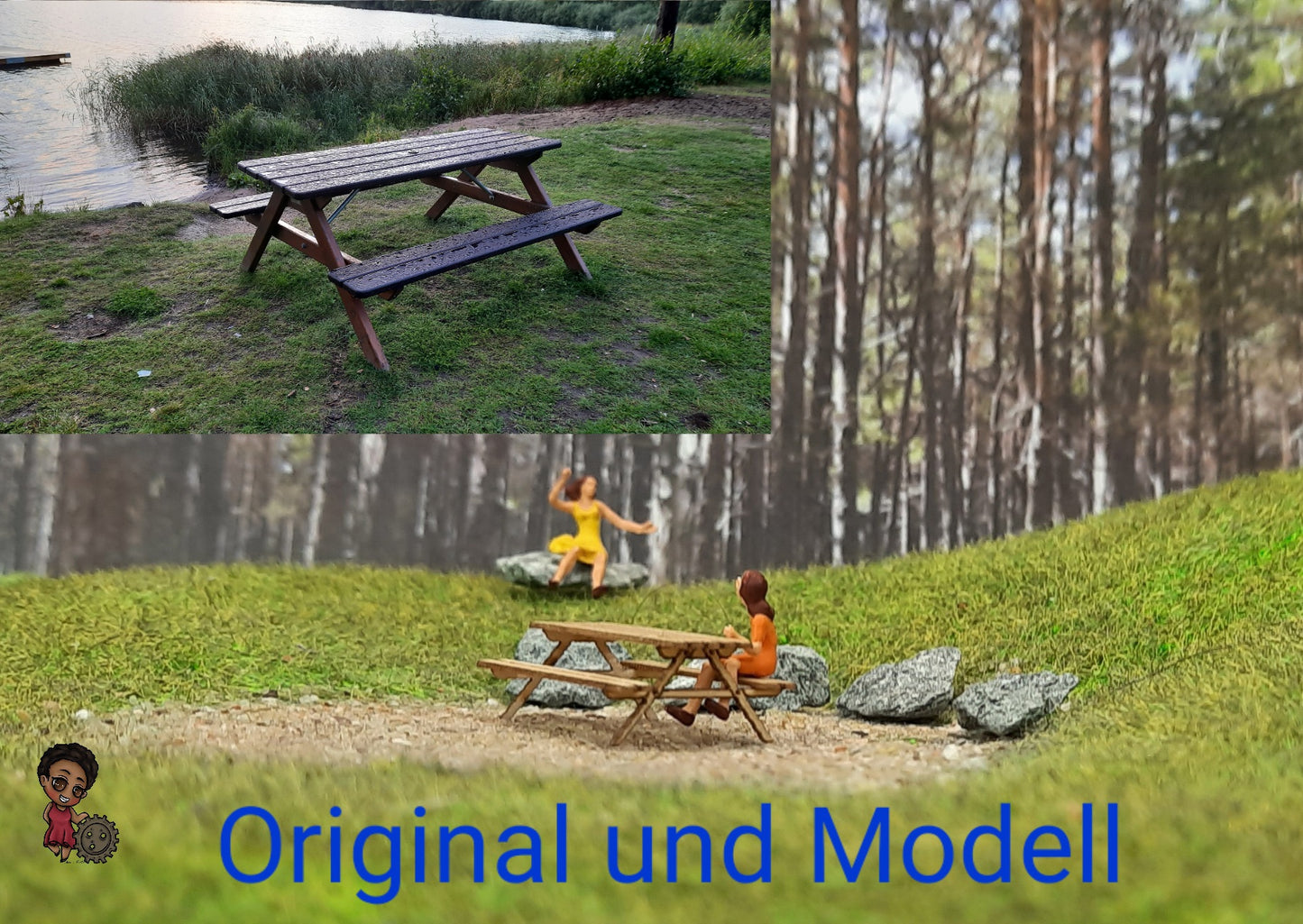 Set Picknick-Garnitur - 1:87 oder 1:32, inkl. Videoanleitung