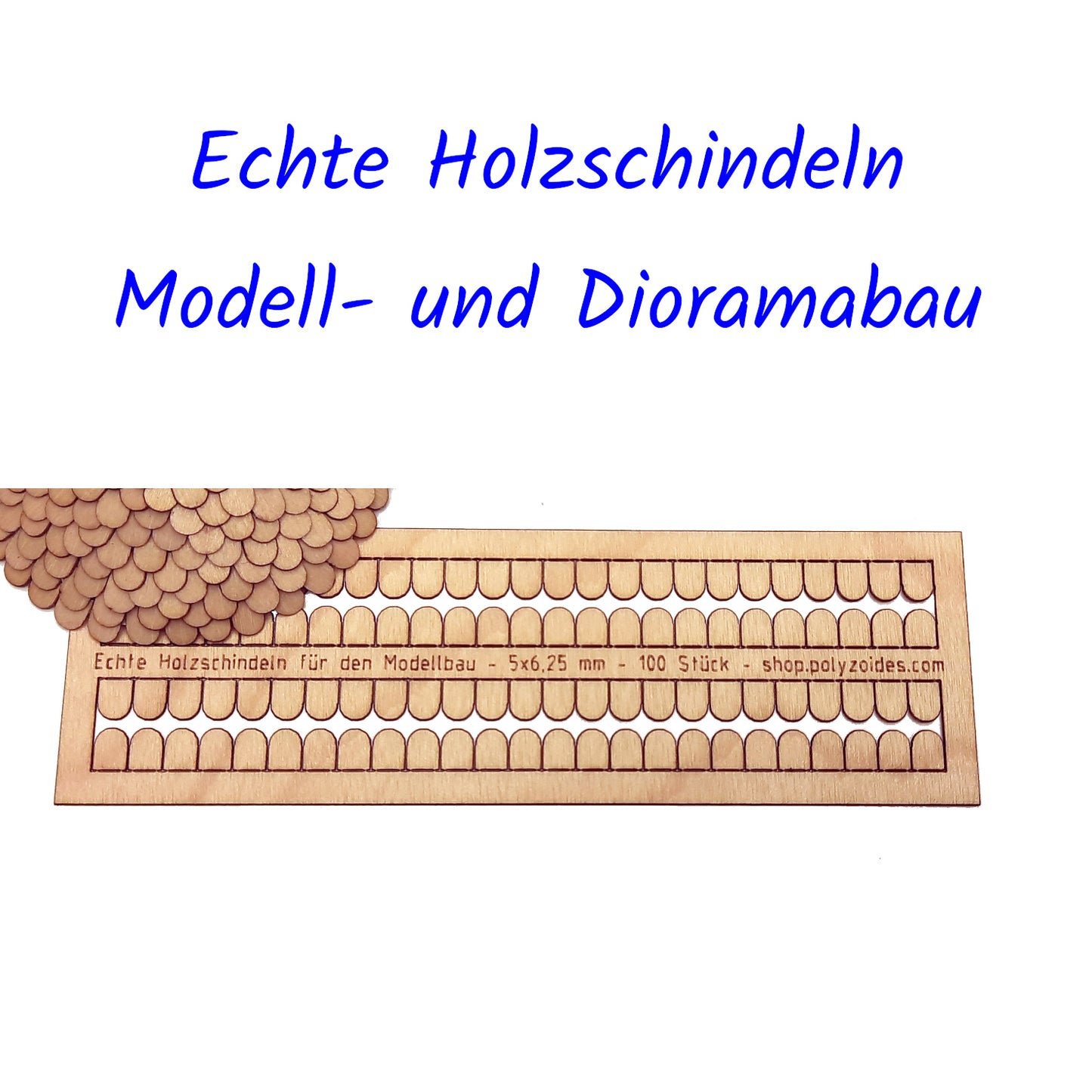 Echte Holzschindeln für den Modellbau - 5 mm x 6,25 mm - ab 200 Stck