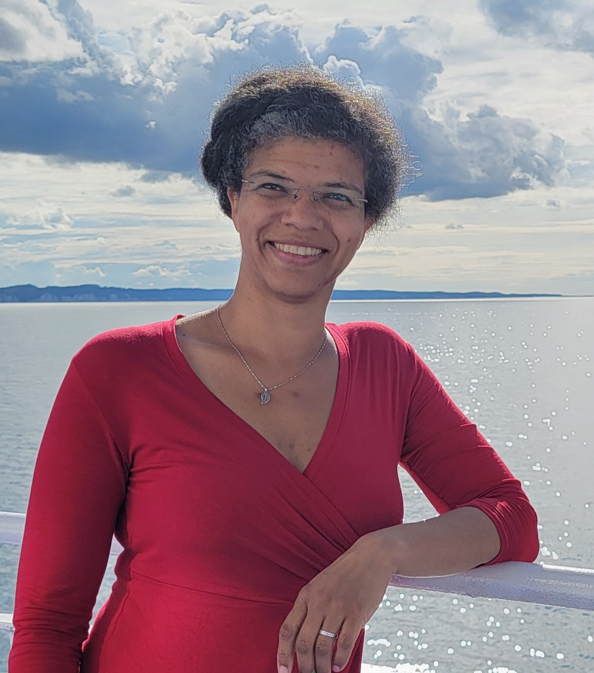 Dipl.-Ing. Angela Polyzoides von BewegtBauen auf der Fähre zwischen Schweden und Deutschland - der neuen und der alten Heimat.