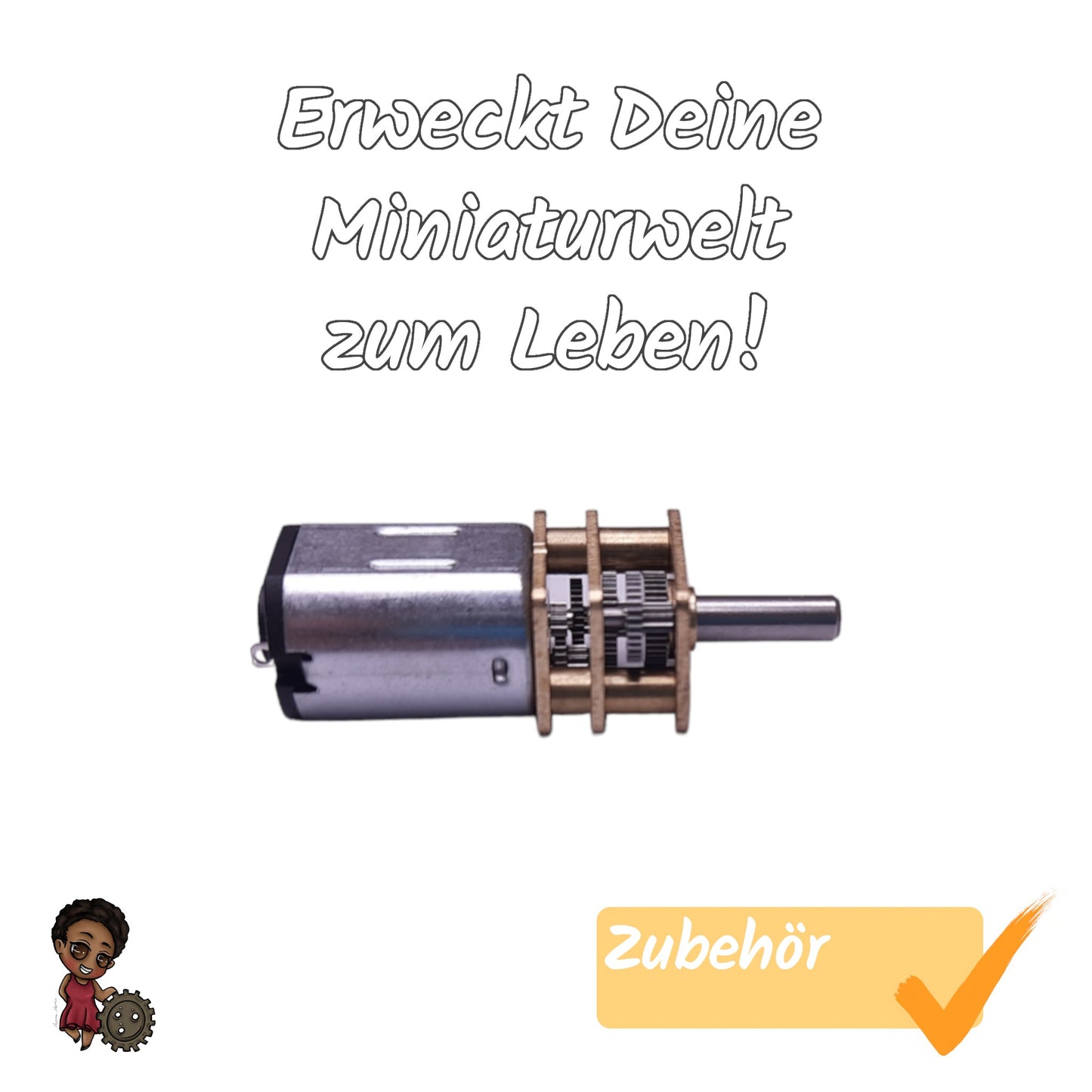 Mit diesem N20 Getriebemotor werden Miniaturwelten lebendig. In Kombination mit den BewegtBauen Lasercut Bausätzen entsteht: mit simple Technik mit fantastischem Effekt