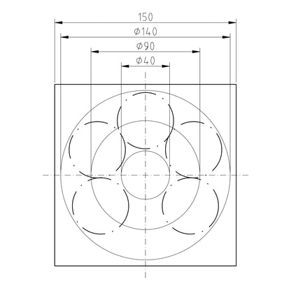 Zeichnung BewegtBauen Lasercut Bausatz, Abmessungen vom System der unendlichen Möglichkeiten, um beispielsweise Eisläufer zu bewegen.