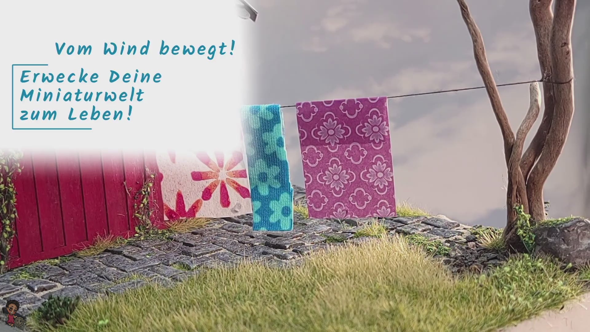 Vom Wind bewegt - Ein BewegtBauen Bausatz - Erwecke Deine Alltagszsene zum Leben! - Wäsche, die im Wind schwingt - sinple Technik mit fantastischem Effekt!